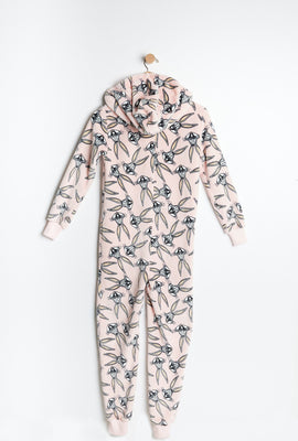 Grenouillère à capuchon AERO super doux pelucheux a imprimé graphique Looney Tunes Bugs Bunny pour fille