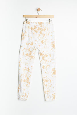 AERO Girls Tie Dye Peanuts Snoopy And Woodstock Graphic Boyfriend Jogger