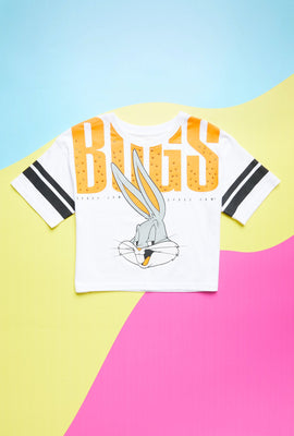 T-shirt AERO coupe écourtée carrée à imprimé graphique boîte Space Jam Bugs Bunny pour fille