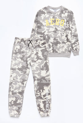 Chandail AERO Camouflage À Imprimé Graphique À Col Rond Pour Garçon