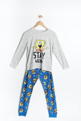 Ensemble pyjama 2 pièces AERO super doux à imprimer graphique Bob l'éponge pour garçon