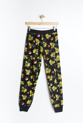 Pantalon pyjama micro polaire AERO à imprimer graphique Pokémon pour garçon