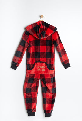 Combinaison à capuchon AERO super doux pelucheux graphique Holiday Famjam pour enfant