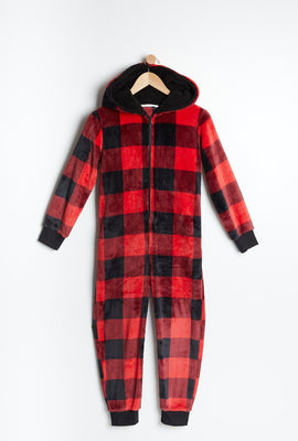 Combinaison à capuchon AERO super doux pelucheux graphique Holiday Famjam pour enfant