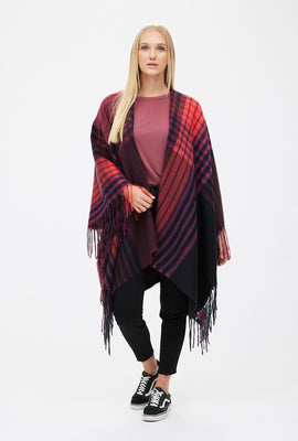 Kimono à carreaux et franges