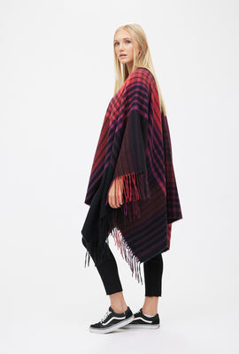 Kimono à carreaux et franges