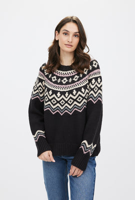 Chandail à enfiler ras du cou motif Fair Isle