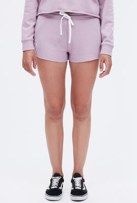 Short en tissu bouclette avec imprimé Smiley