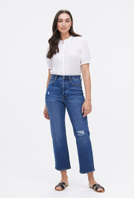 Jean droit taille super haute