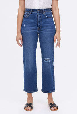 Jean droit taille super haute