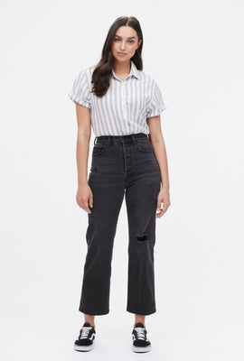 Jean droit taille super haute