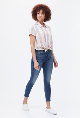 Jean ajusté Ava à taille montante