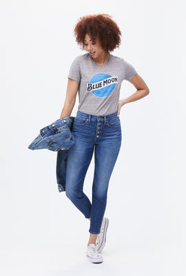 Jean ajusté Bridgette à taille haute