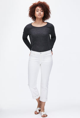 Mid Rise Sweet Crop Straight Jean