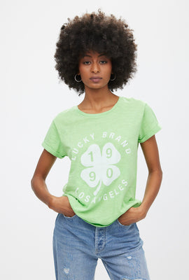 T-shirt à imprimé graphique trèfle Lucky Brand 1990