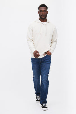 Pull à capuchon demi-zip délavé à l'acide mineral