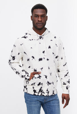 Pull à capuchon à enfiler teint noué