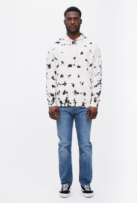 Pull à capuchon à enfiler teint noué