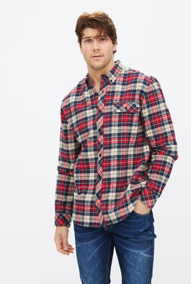 Chemise boutonnée en flanelle à carreaux