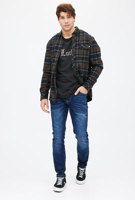 Chemise boutonnée en flanelle à carreaux