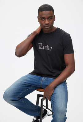 T-shirt à imprimer Lucky gothique