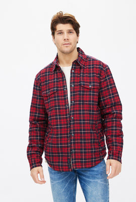 Veste chemise à carreaux doublés en sherpa