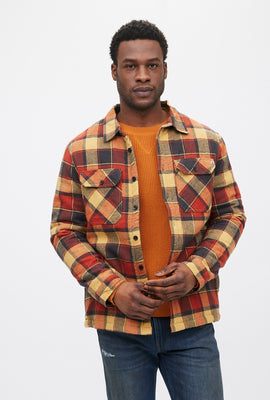 Veste-chemise à carreaux doublés en sherpa