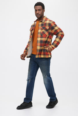 Veste-chemise à carreaux doublés en sherpa