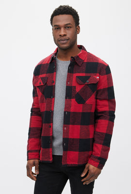 Veste-chemise à carreaux doublés en sherpa