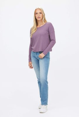 Boxy Crew Neck Long Sleeve Top