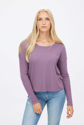 Boxy Crew Neck Long Sleeve Top