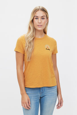 T-shirt classique brodé Lucky arc-en-ciel