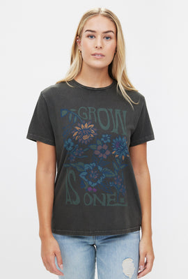 T-shirt coupe garçonne à imprimé Grow As One