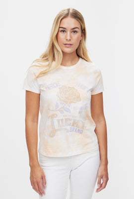 T-shirt classique à imprimé fleur Lucky
