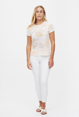 T-shirt classique à imprimé fleur Lucky