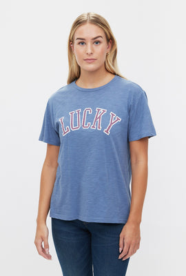 T-shirt à deux-tons à imprimé arche Lucky