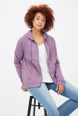 Tunique Easy à capuchon, manches raglans et glissière