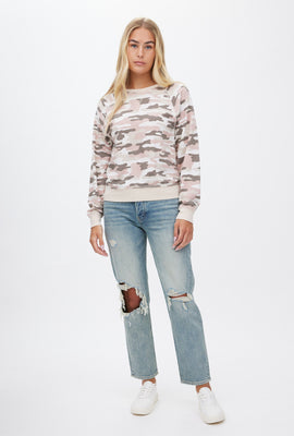 Haut à enfiler thermale camouflage à manche raglan
