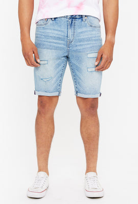 Short mince en denim à effet destruction AERO Max