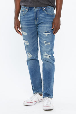 Jean mince extensible max déchiré-cousu AERO
