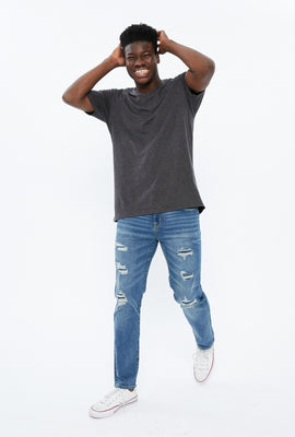 Jean mince extensible max déchiré-cousu AERO