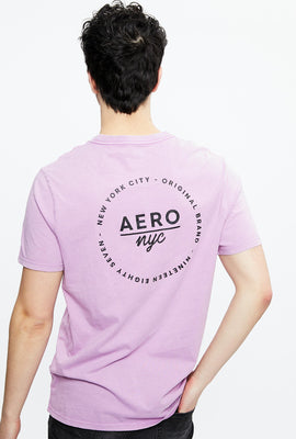T-shirt délavé à l'acide à imprimé Aéro NYC