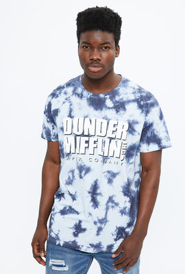 T-shirt noué-teint à imprimé Dunder Mifflin