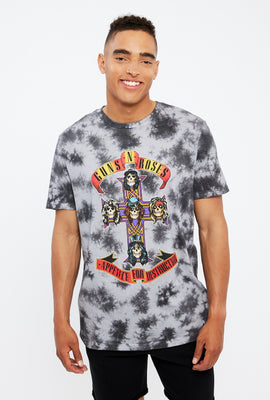 T-shirt noué-teint à imprimé Guns N' Roses