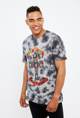 T-shirt noué-teint à imprimé Guns N' Roses