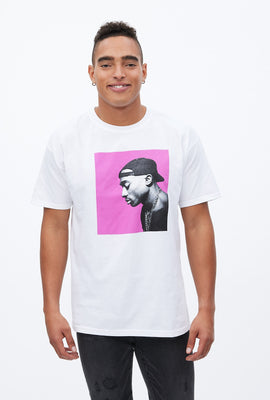 T-shirt à imprimé graphique Portrait Tupac