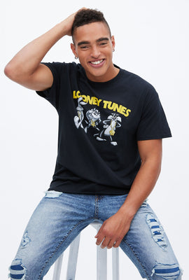 T-shirt à imprimé graphique chaines en or Looney Tunes