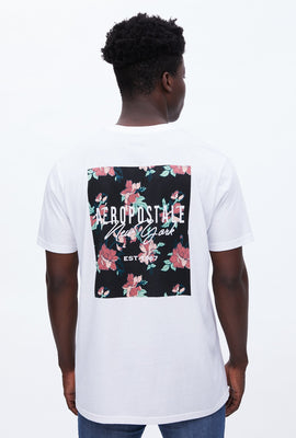 T-shirt Aéropostale New York boîte fleurie imprimé graphique