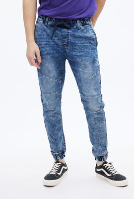 Jogger mince en tricot de denim avec panneau AERO