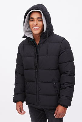 AERO Solid Hooded Puffer Jacket